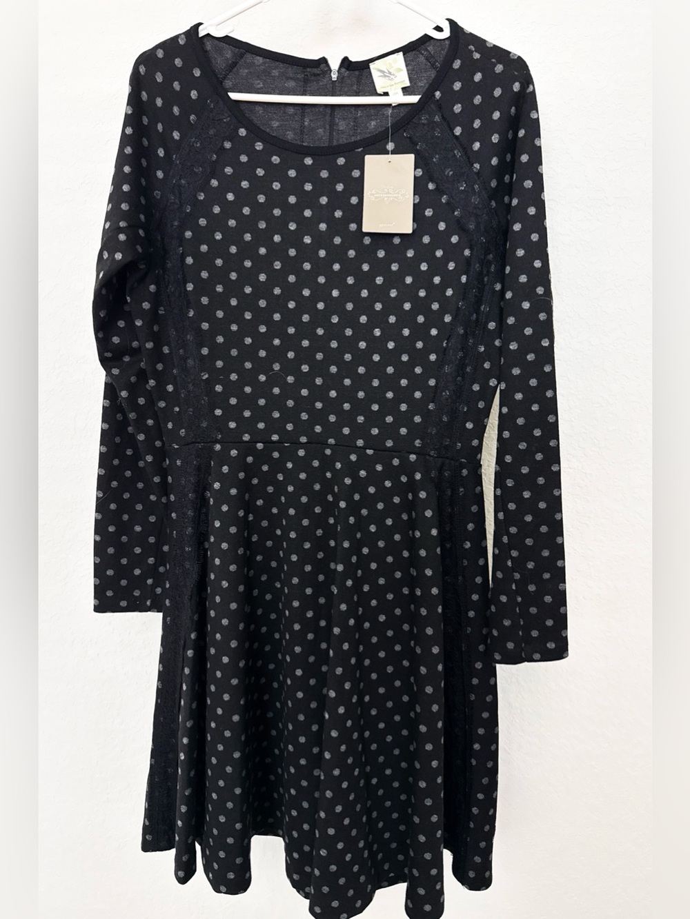 Weston Wear Black Long Sleeve Polka Dot Dress